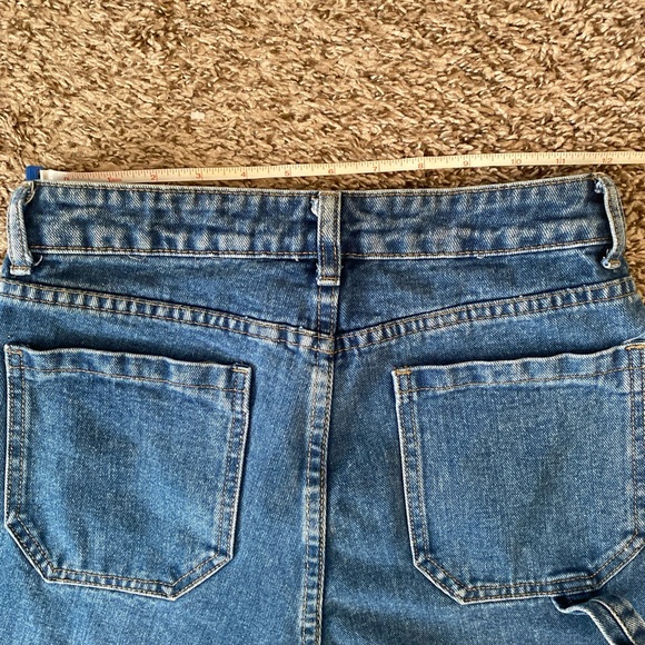 Shein Jeans Womens Size Medium Blue Straight Wide Leg Outdoors Cargo Utility - Picture 6 of 14